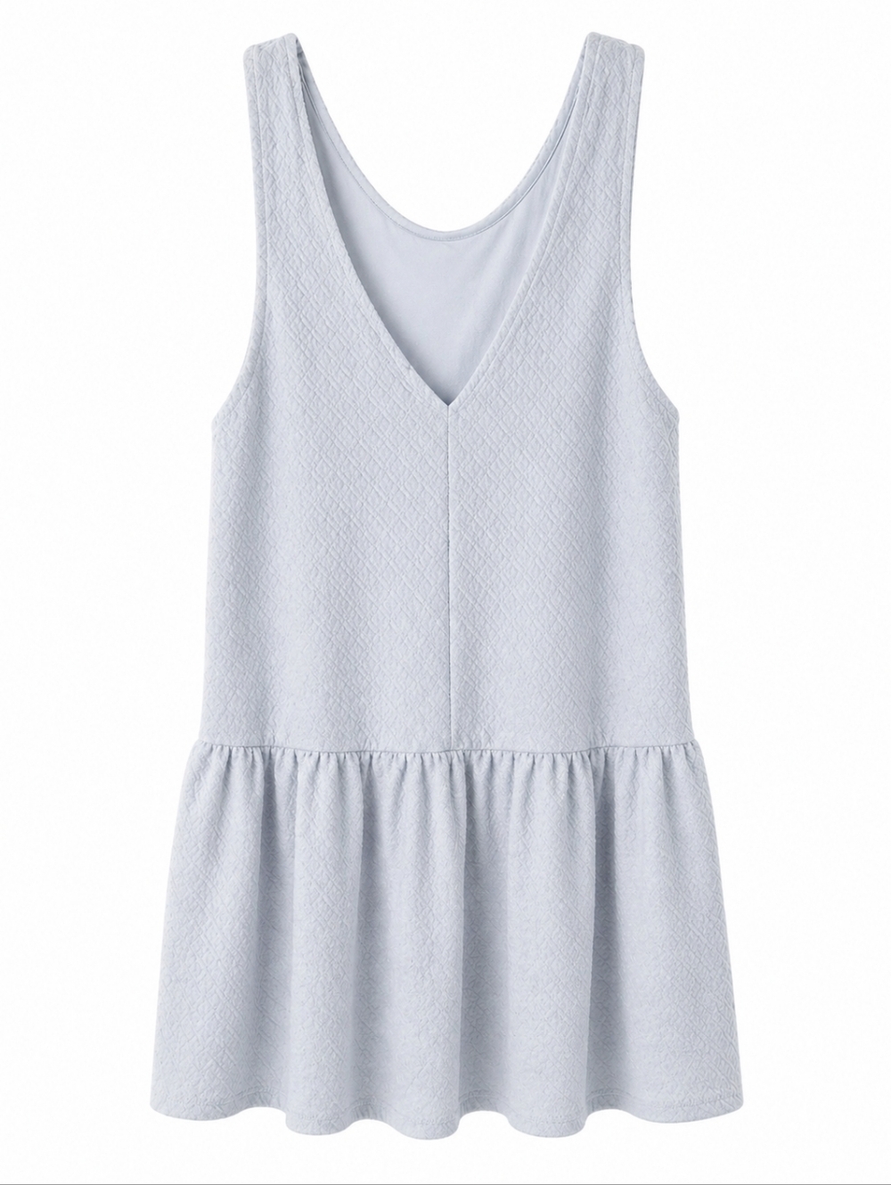 Free People Easy Street Textured Mini Dress S Blue Gray Sleeveless Babydoll Boho - Picture 3 of 12